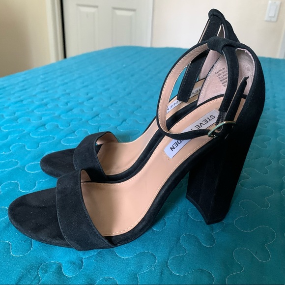 Steve Madden -Carrson Black Leather heeled sandals - Picture 4 of 11